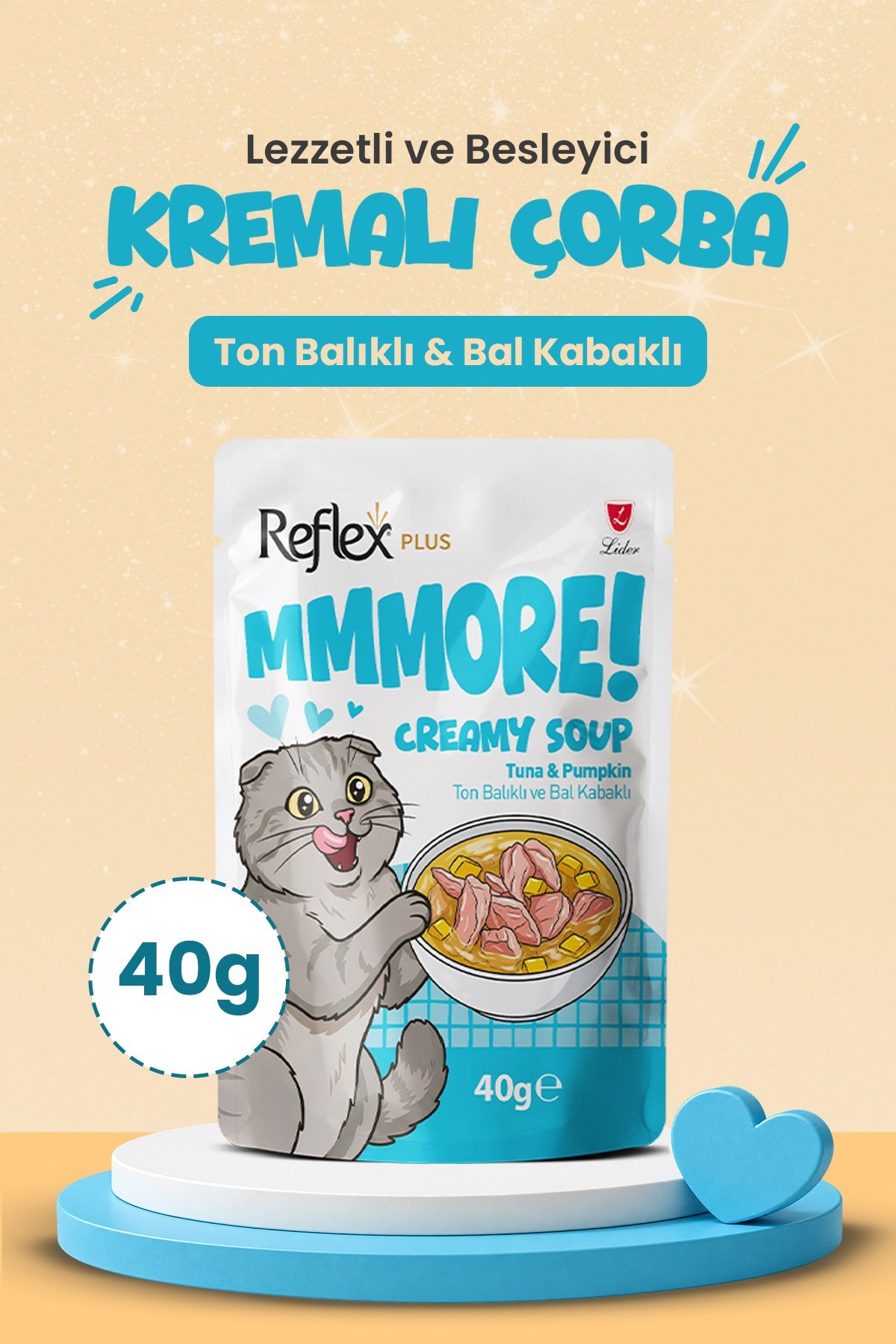 Reflex Plus Mmore Ton Balıklı Ve Bal Kabaklı Kremalı Kedi Çorbası 40 Gr*6lı SET