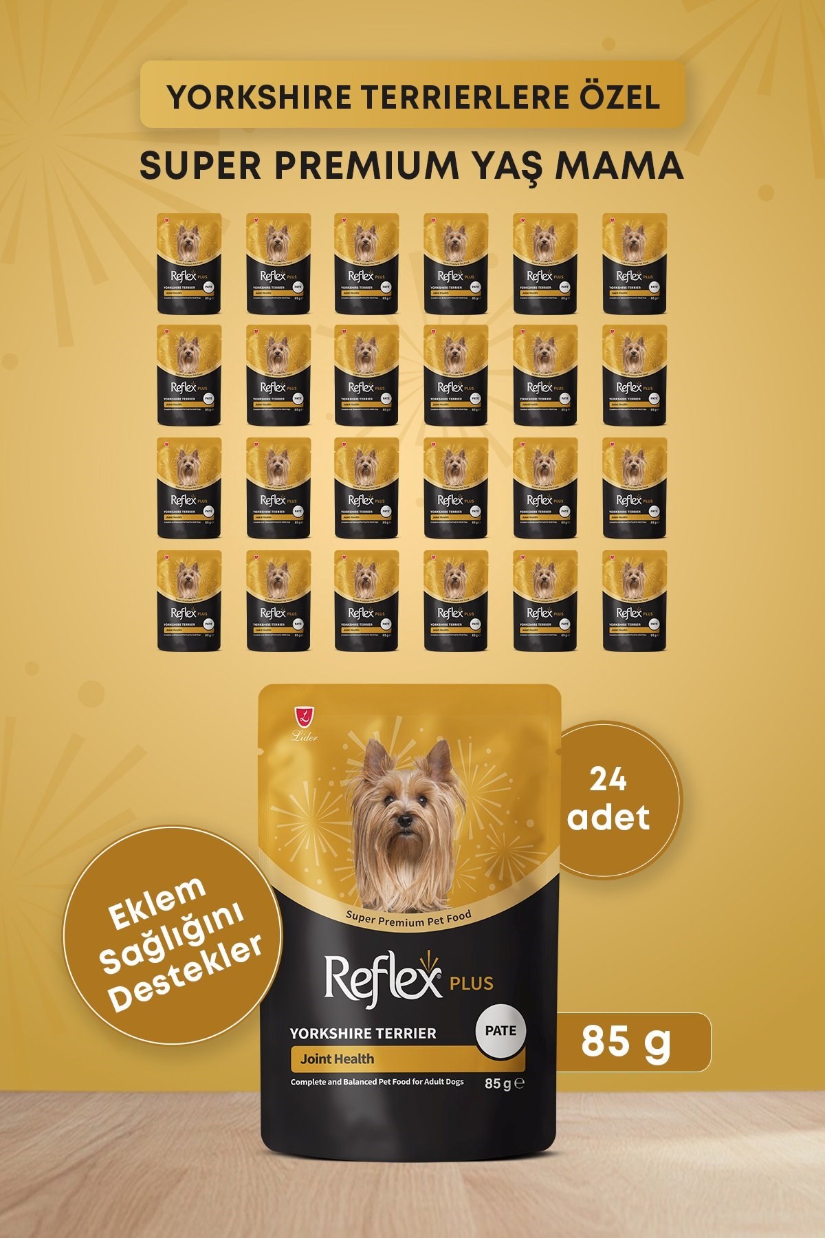 Reflex Plus Pounch Yorkshire Terrier J. Health Pate Yetiş. Köpek Maması 85 gr*24lü