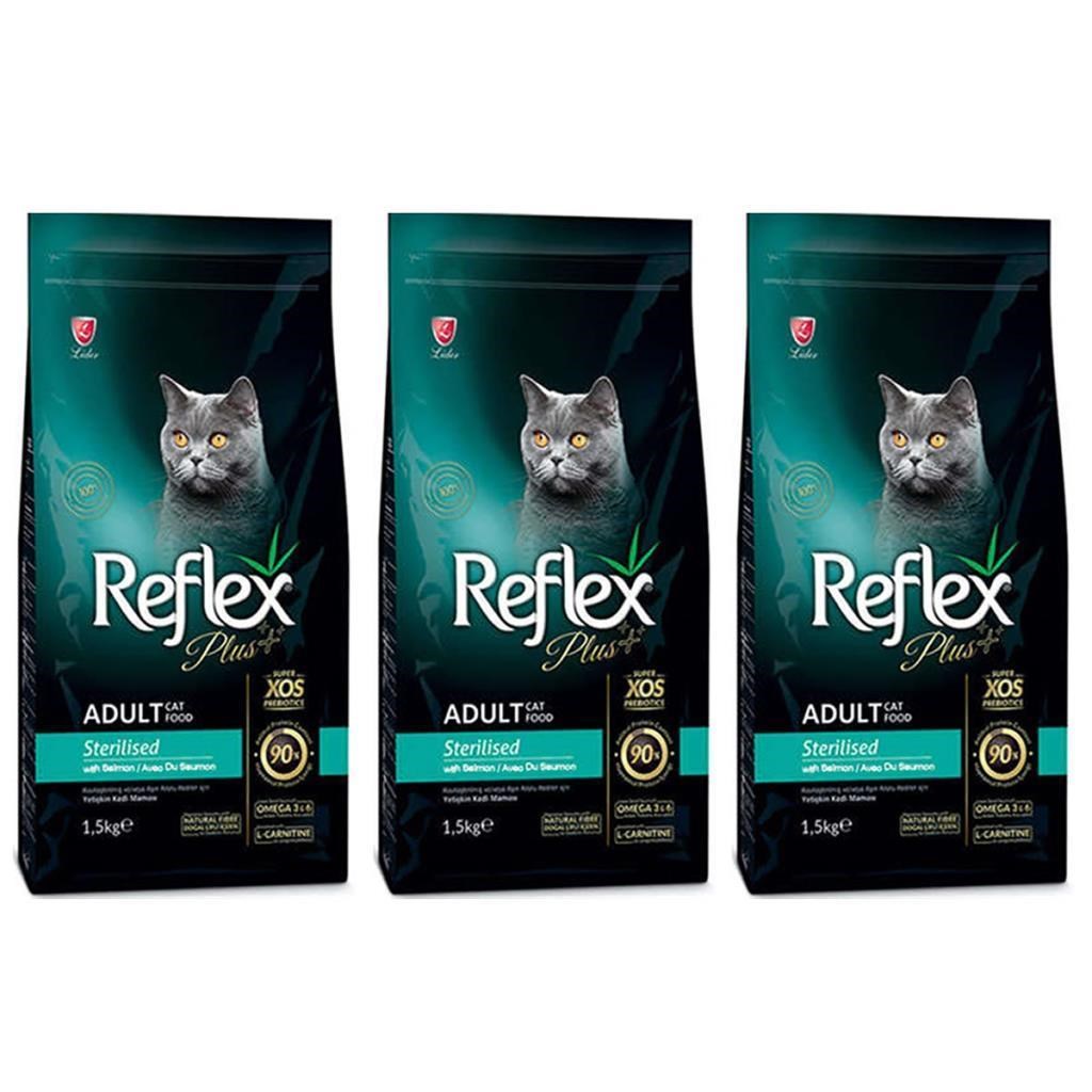 Reflex Plus Somonlu Kısırlaştırılmış Kedi Maması 1,5 Kg 3'Lü Set
