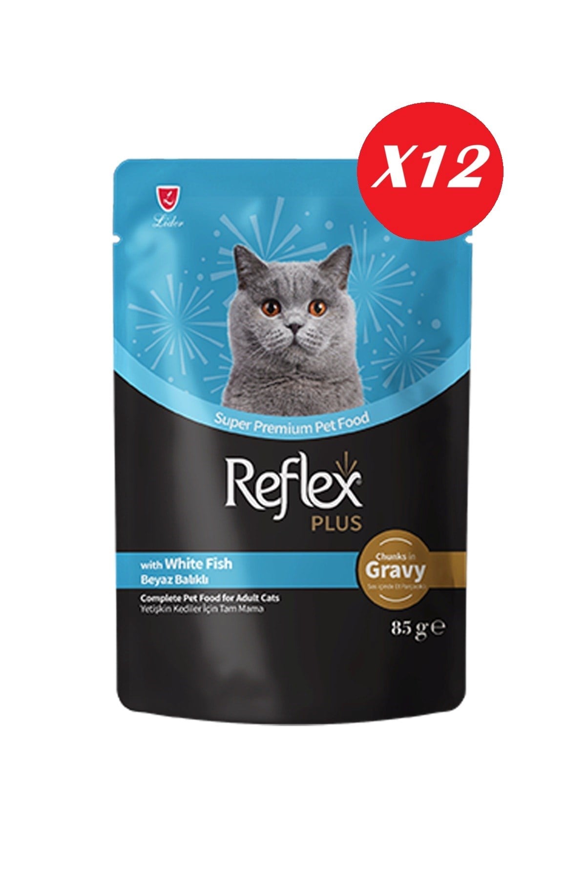 Reflex Plus Sos İçinde Parça Balık Etli Yetişkin Kedi Konservesi 85 gr*12 Adet
