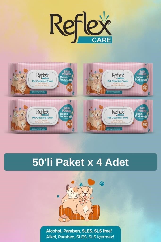 REFLEX Temizleme Mendili 50 Li x 4 Adet