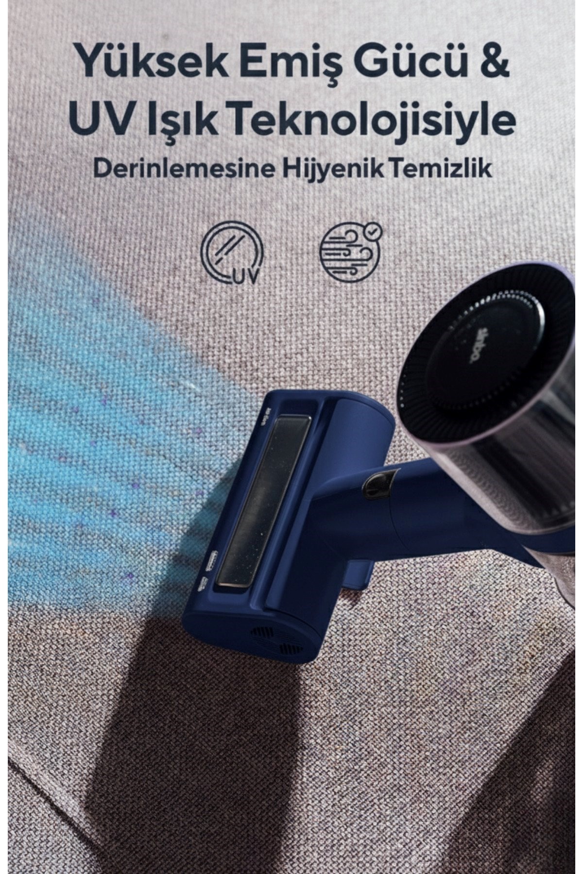 Sinbo Bldc Motorlu Dikey Kablosuz Şarjlı Led Aydınlatmalı Süpürge Svc-8620 Siyah