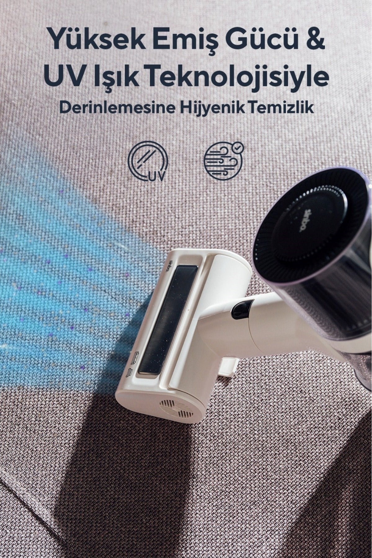 Sinbo Bldc Motorlu Dikey Kablosuz Şarjlı Led Aydınlatmalı Süpürge Svc-8620 Beyaz