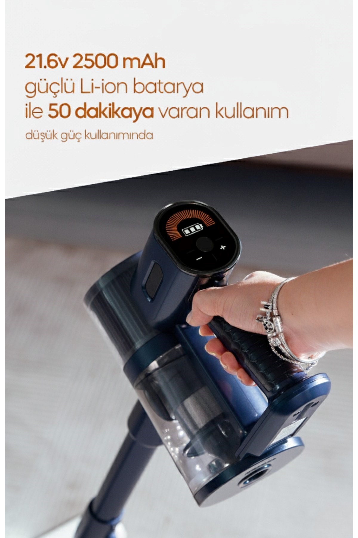 Sinbo Bldc Motorlu Dikey Kablosuz Şarjlı Led Aydınlatmalı Süpürge Svc-8620 Siyah