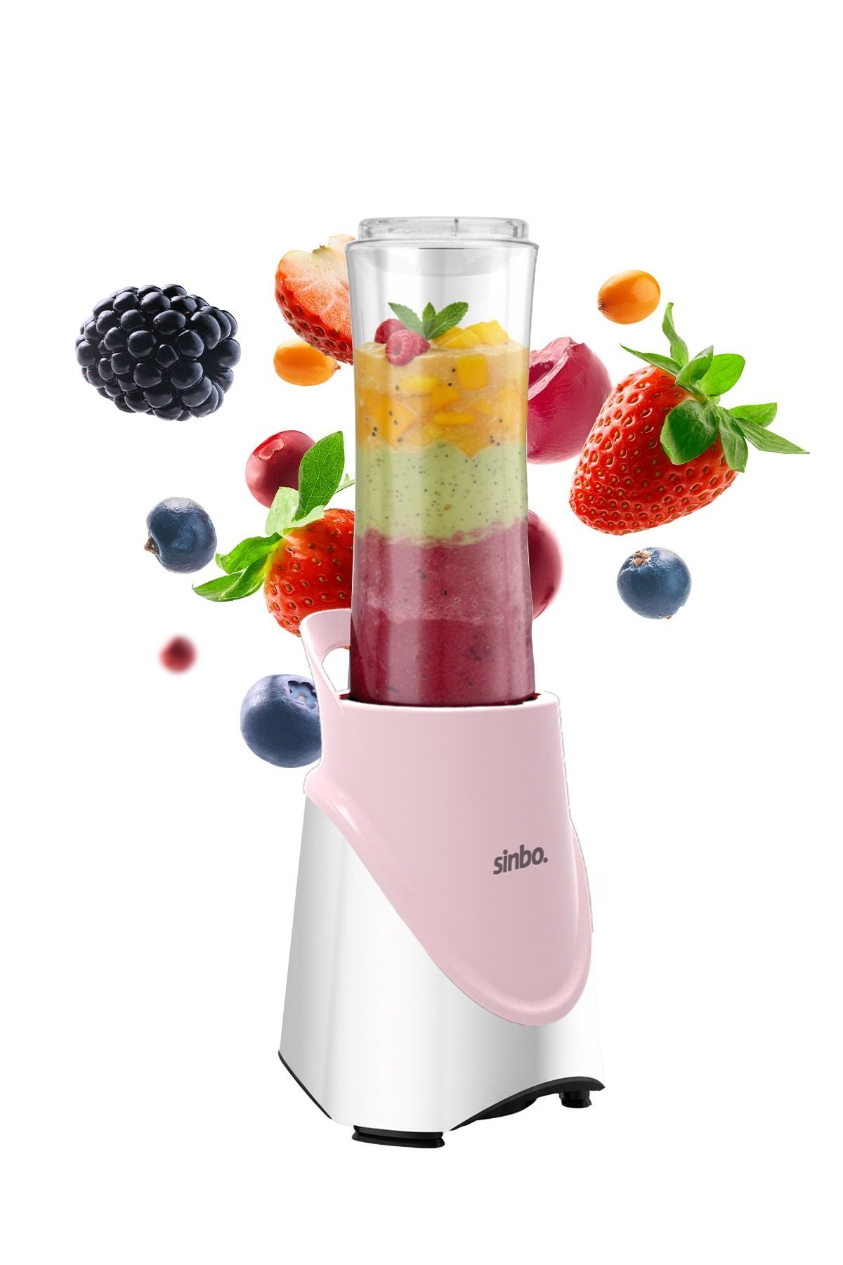 Sinbo SHB-7508 300W Smoothie Blender Paslanmaz Çelik Bıçaklı 570 ml Tritan Sporcu Matarası-Pembe