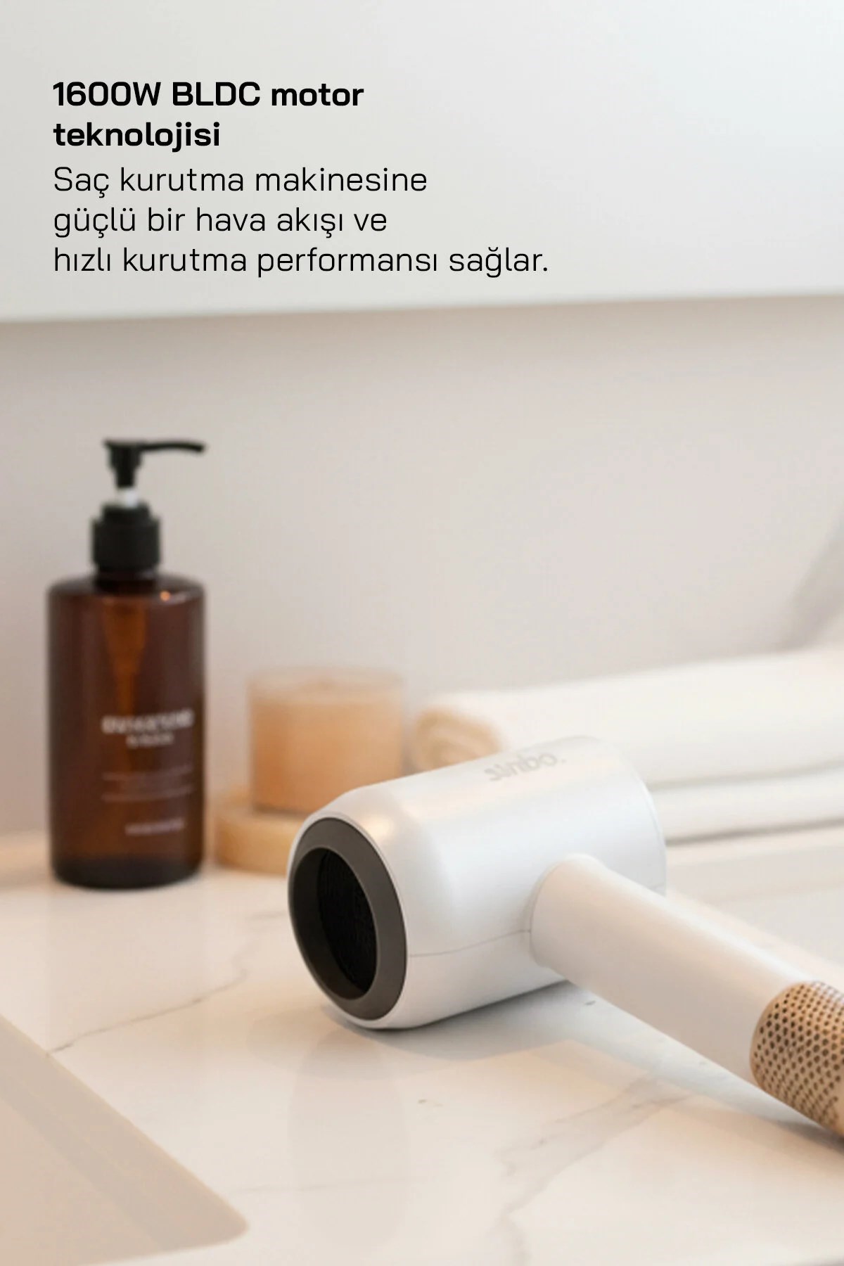 Sinbo Shd-1714 Bldc Negatif İyonlu Profesyonel Saç Kurutma Makinesi Beyaz