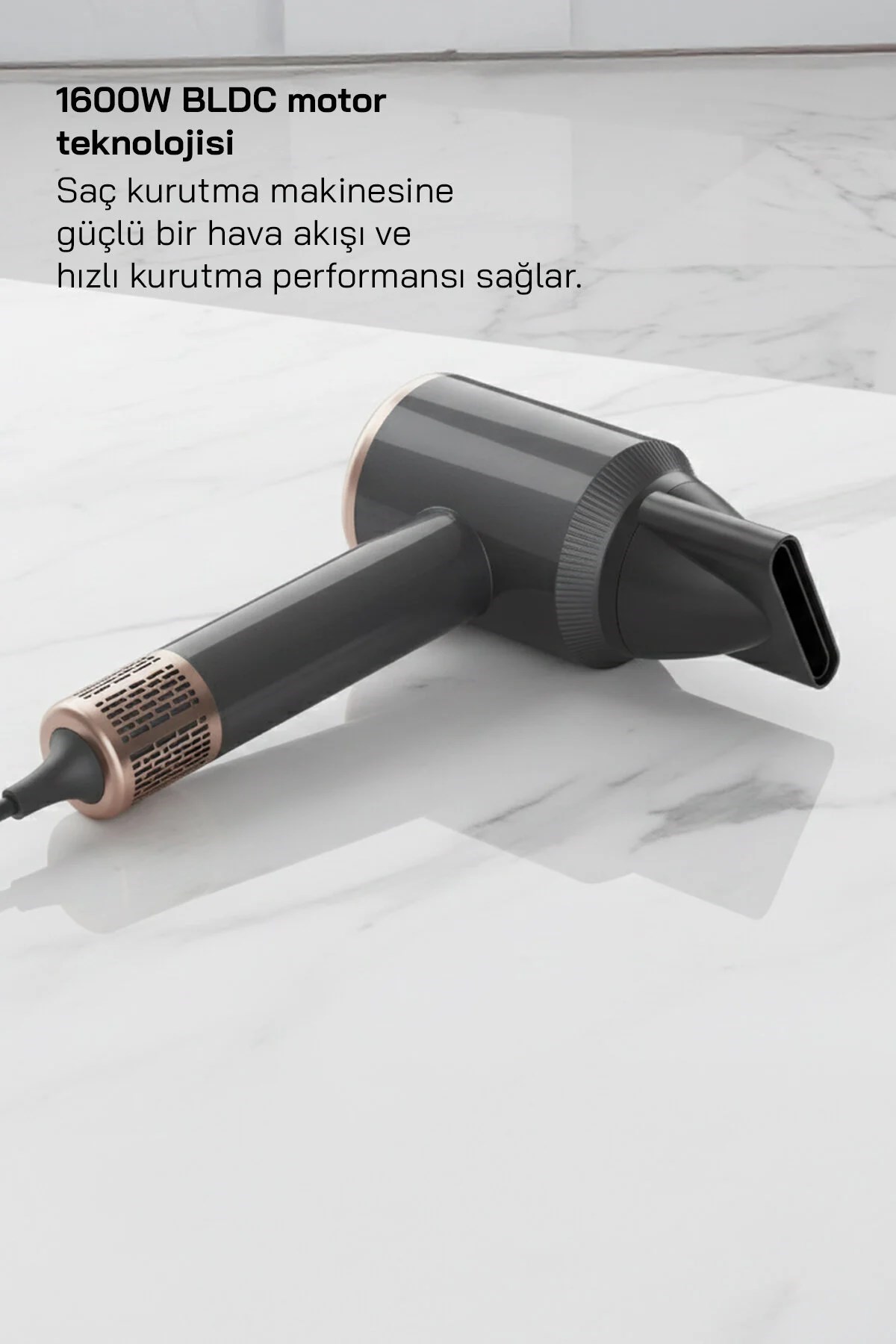 Sinbo SHD 1727 1600W BLDC Saç Kurutma Makinesi Gri 