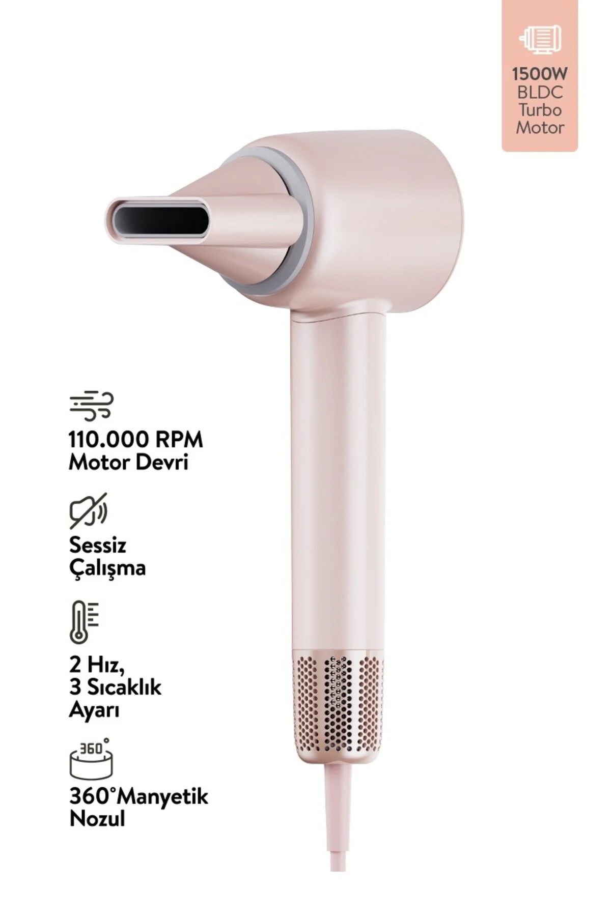 Sinbo SHD-1737 BLDC Saç Kurutma Makinesi Şampanya Pembe 