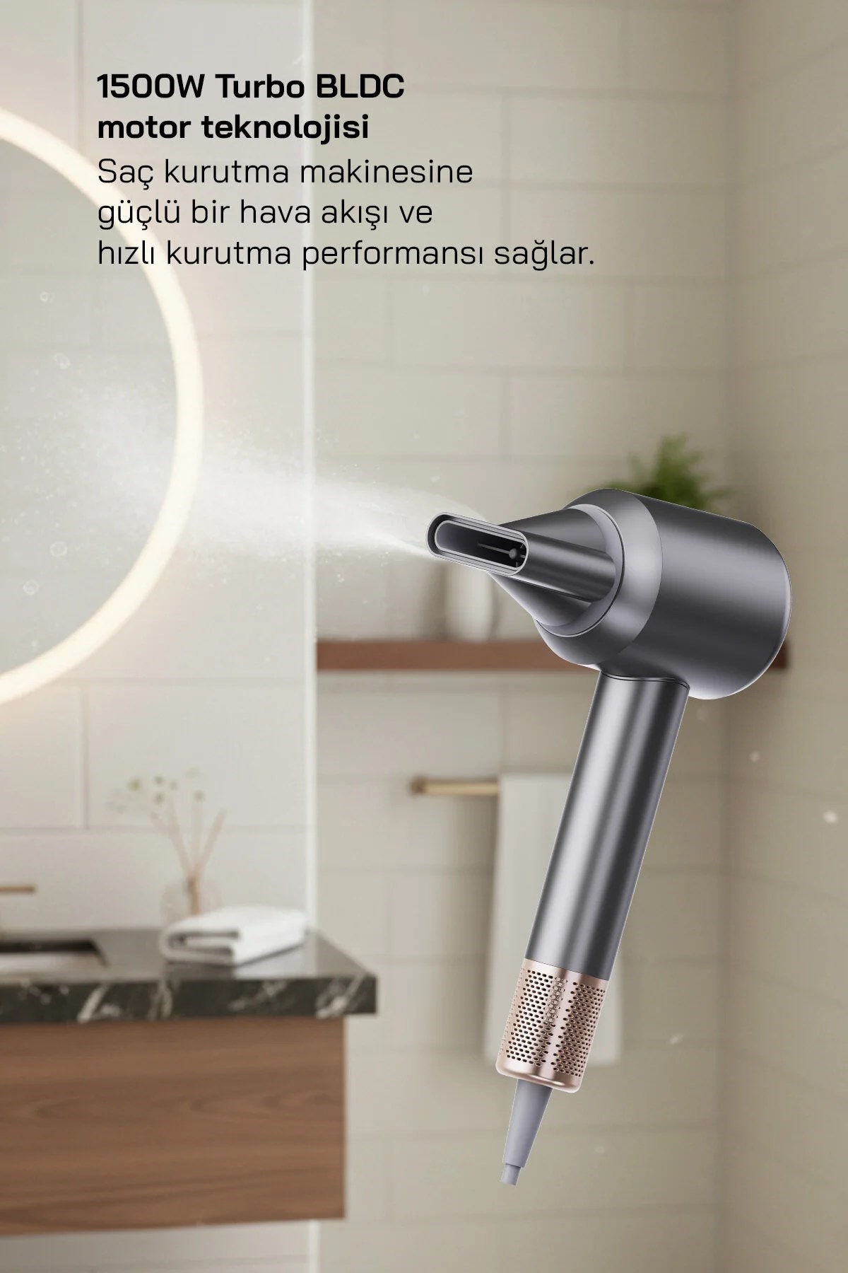 Sinbo SHD-1739 BLDC Saç Kurutma Makinesi Gri 