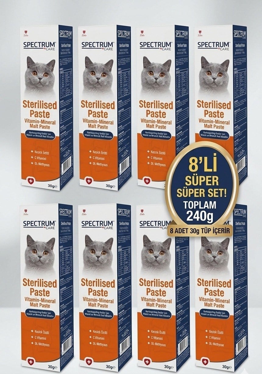 Spectrum Care Kısırlaştırılmış Kediler İçin Vitaminli Malt Paste 30 G*8 Adet