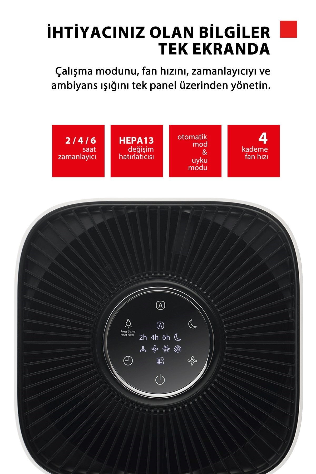 Toshiba Alerjen Karşıtı Beyaz Hava Temizleme Cihazı Purifier TAP-YE25FCIS(W)