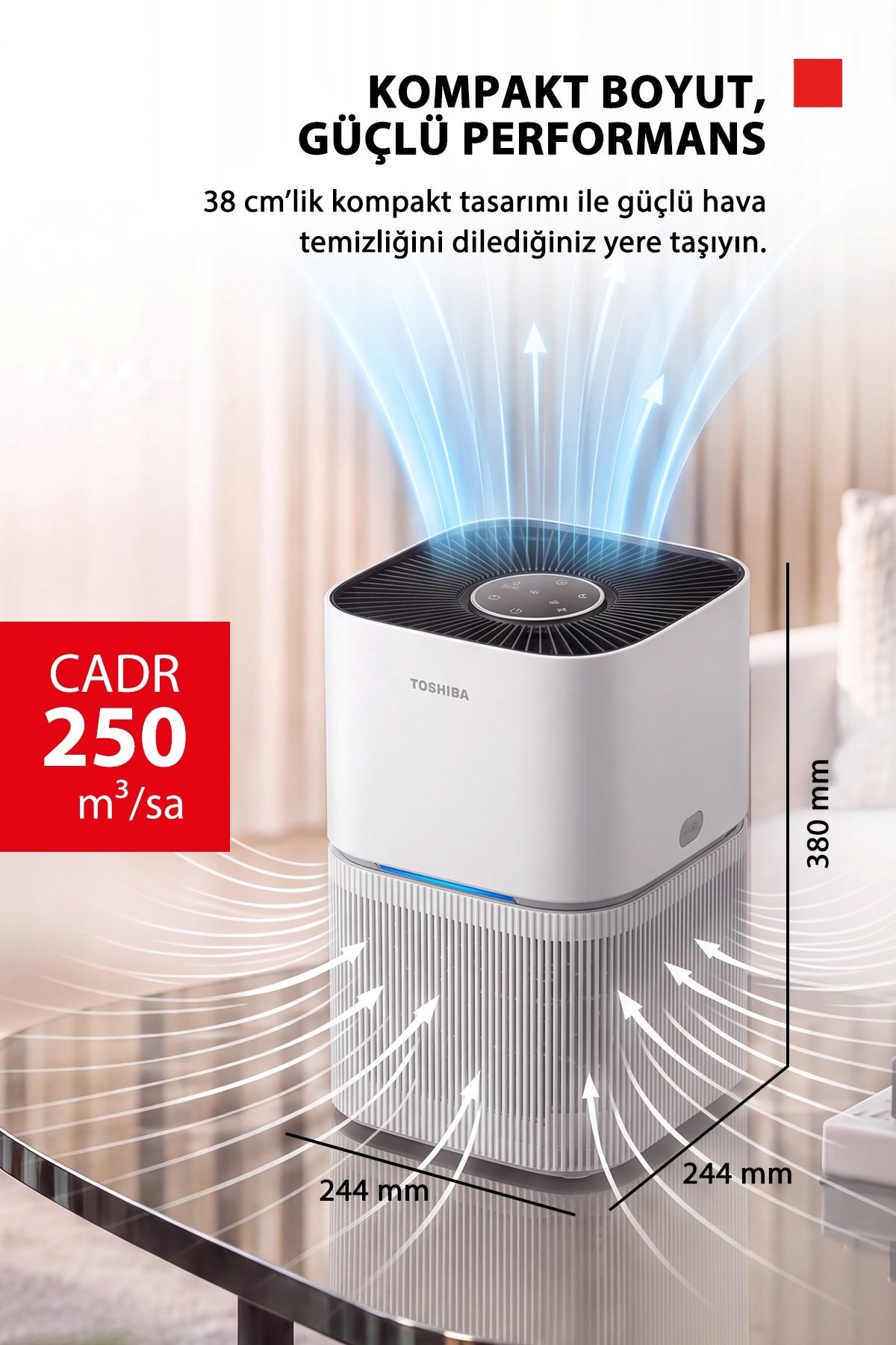 Toshiba Alerjen Karşıtı Beyaz Hava Temizleme Cihazı Purifier TAP-YE25FCIS(W)
