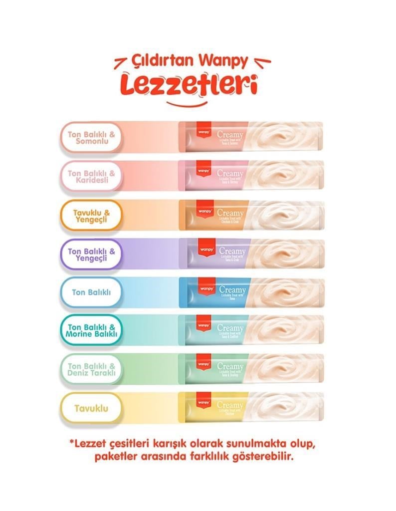 Wanpy Karışık 4 Lezzetli Krema Kedi Ödülü 50x14 Gr