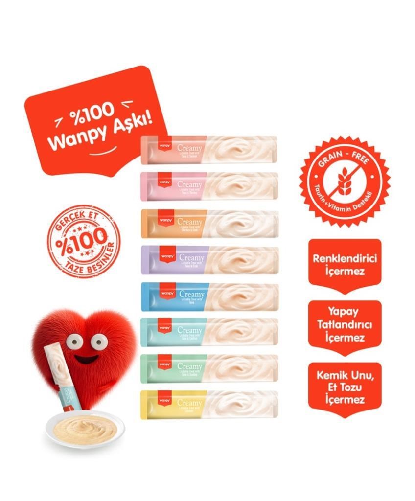 Wanpy Karışık Sıvı Kedi Ödül Maması 30 Adet X 14 gram