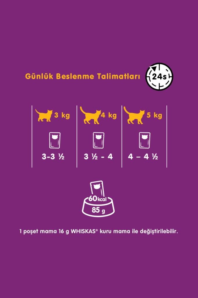 Whiskas Güveç Tavuklu Kedi Maması 85 gr 24x