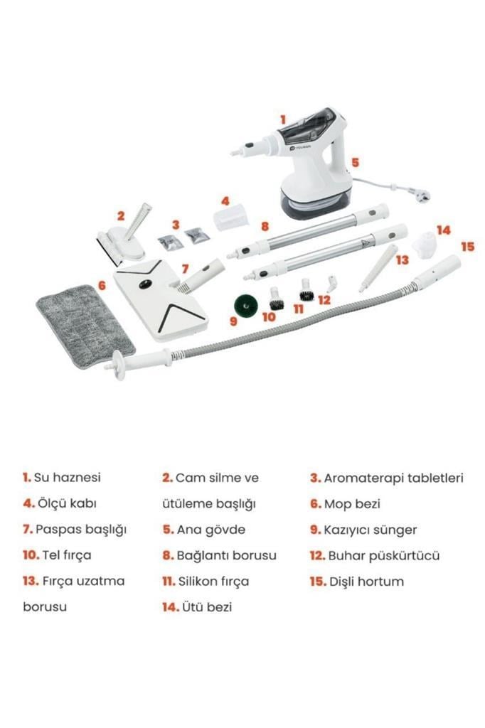 Youban KF1804 Çok Fonksiyonlu Standlı Buharlı Temizlik Makinesi 