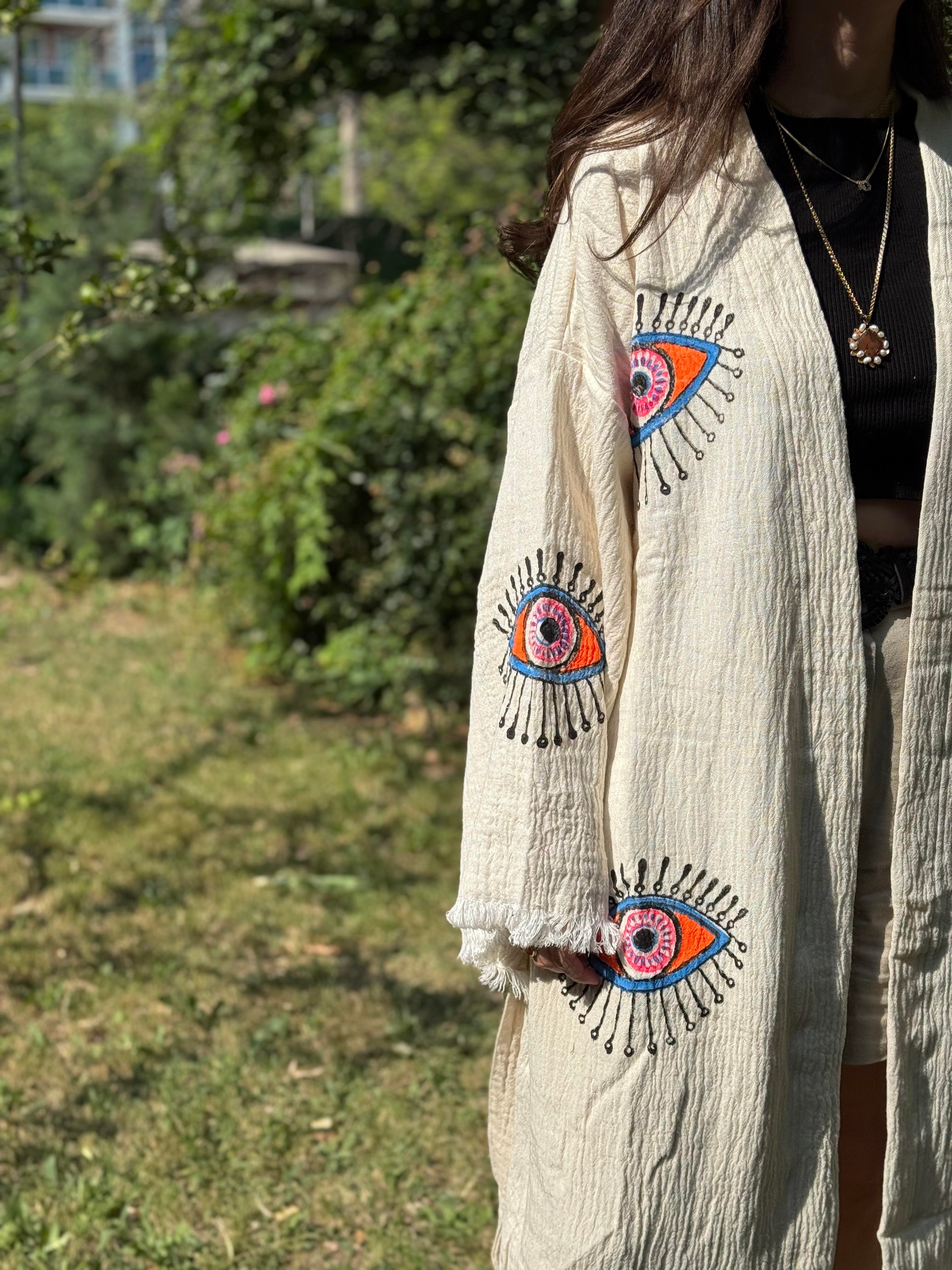 Elvan Göz Desen Kimono - EmicraftElvan Göz Desen KimonoKimono ve Peştemal