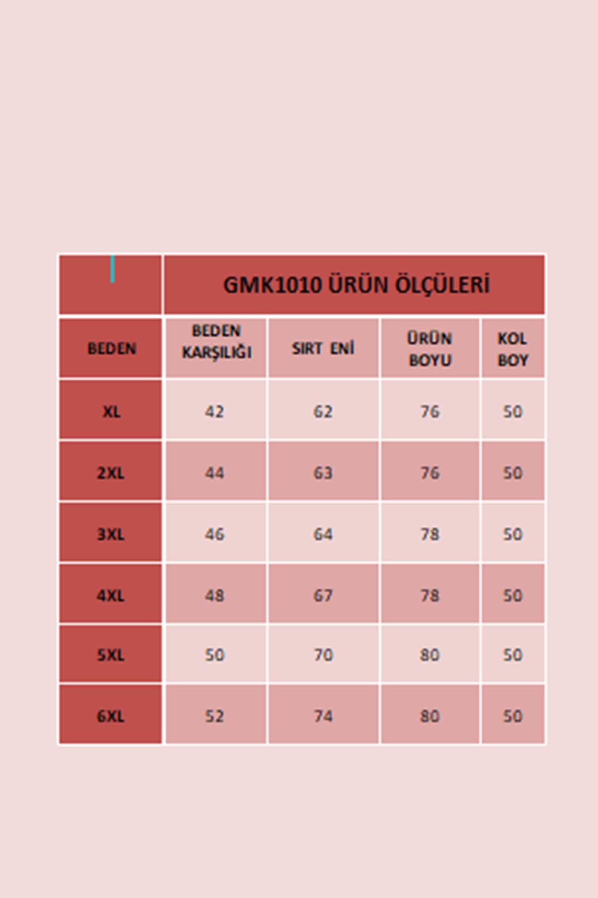 Boncuk İşlemeli Aerobin Gömlek Büyük Beden Mavi