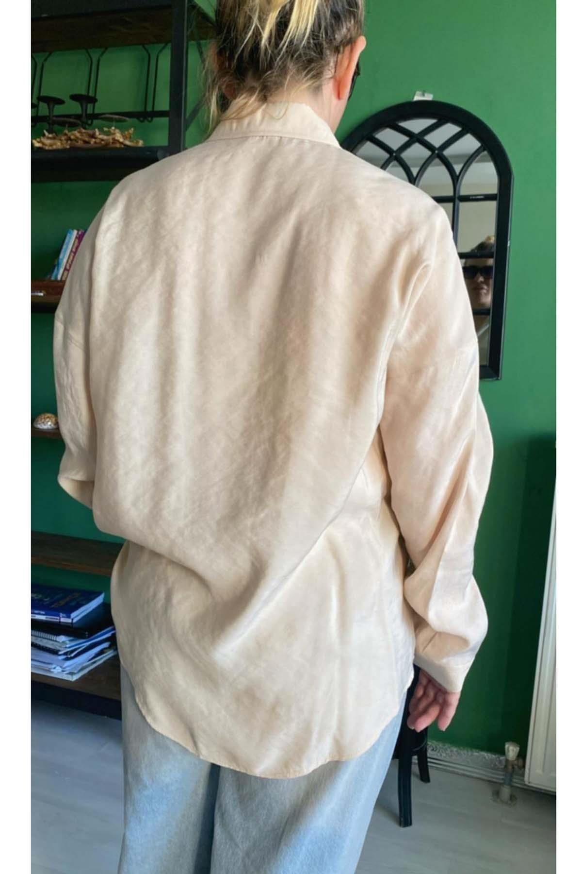 Boncuk İşlemeli Aerobin Gömlek Büyük Beden Taş