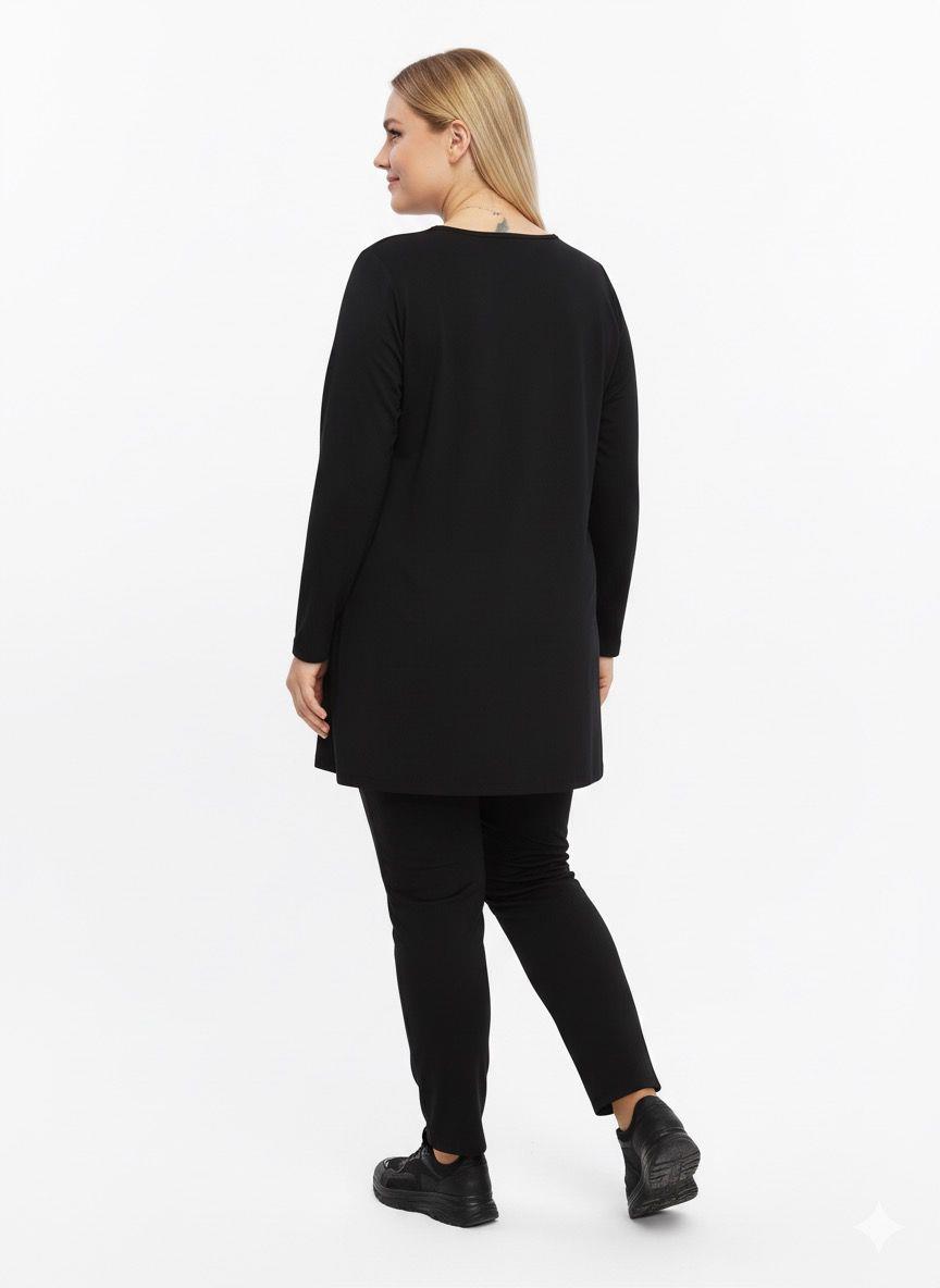 Büyük Beden Rahat İkili Takım Siyah