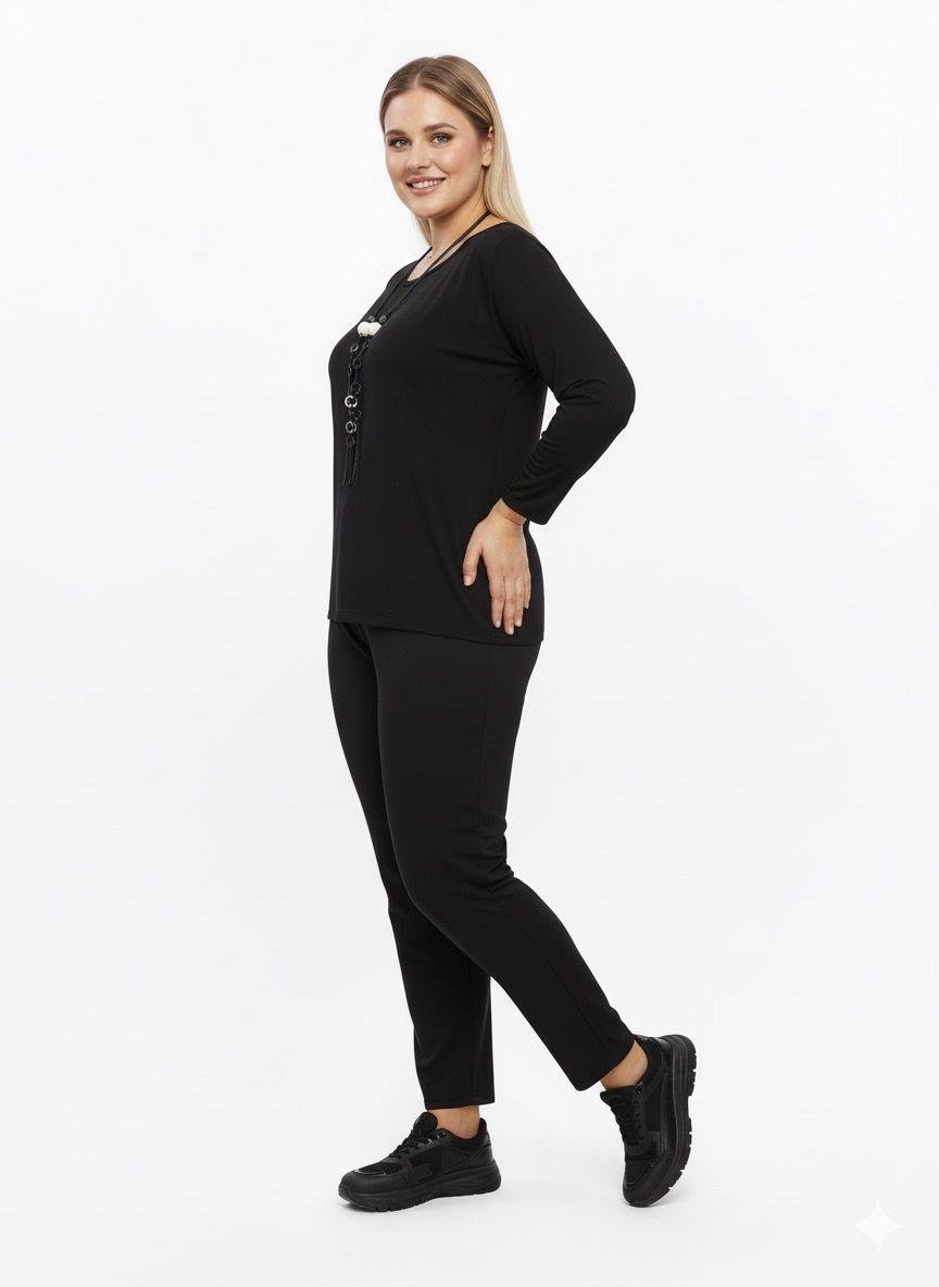 Büyük Beden Rahat İkili Takım Siyah