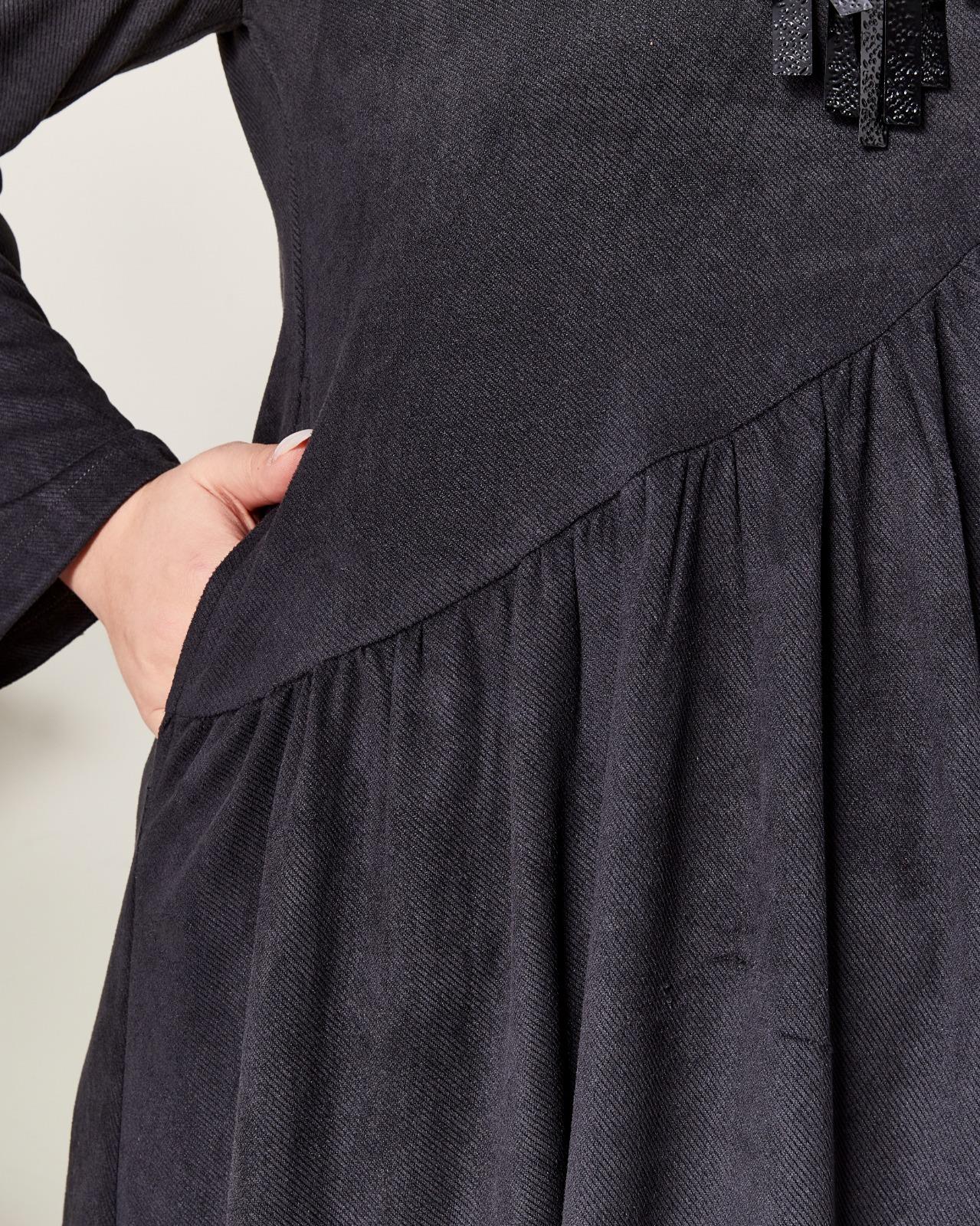 Büzgülü Yumuşak Dokulu Elbise Antrasit