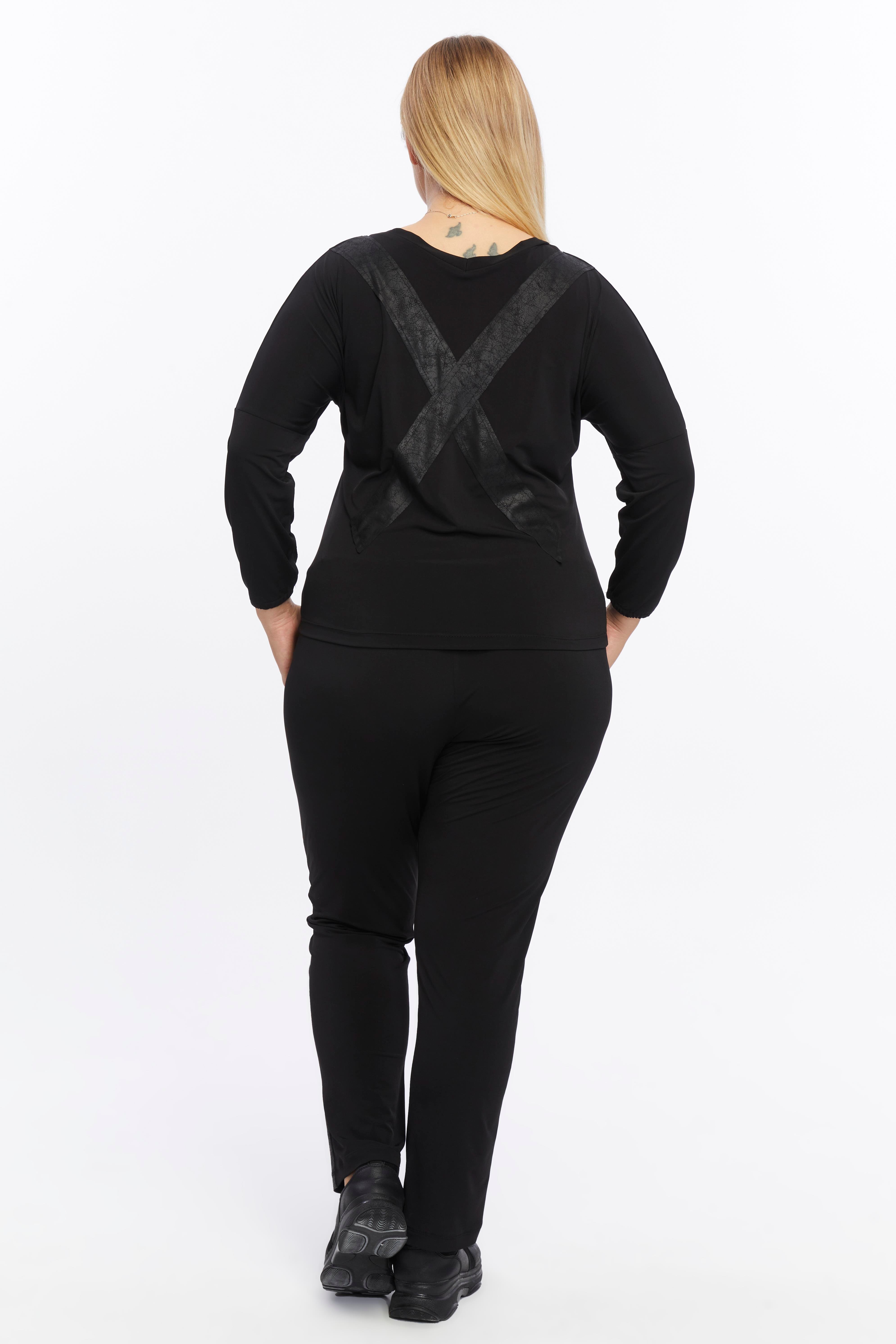 Deri Görünümlü Büyük Beden Pantolon 