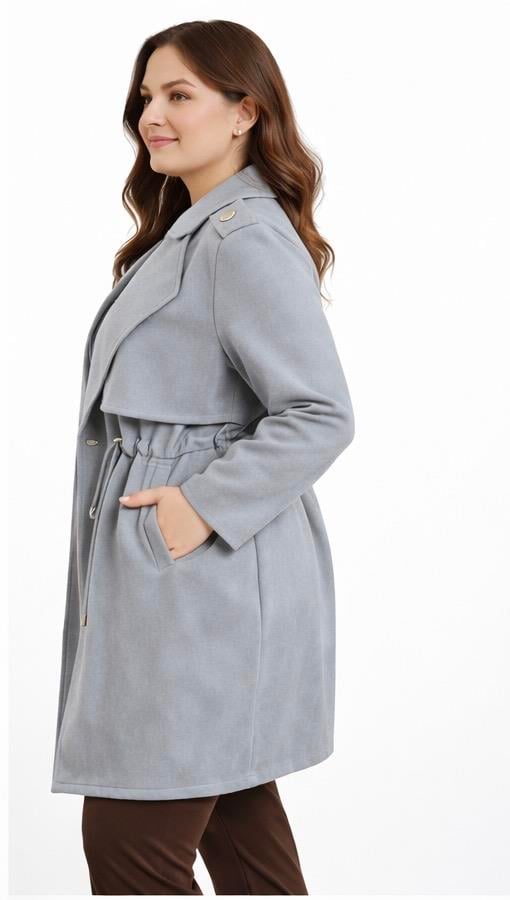 Modern Kesim Astarsız Süet Kaban Gri