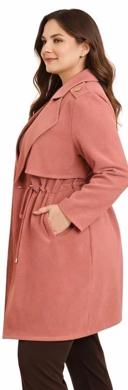 Modern Kesim Astarsız Süet Kaban Pembe