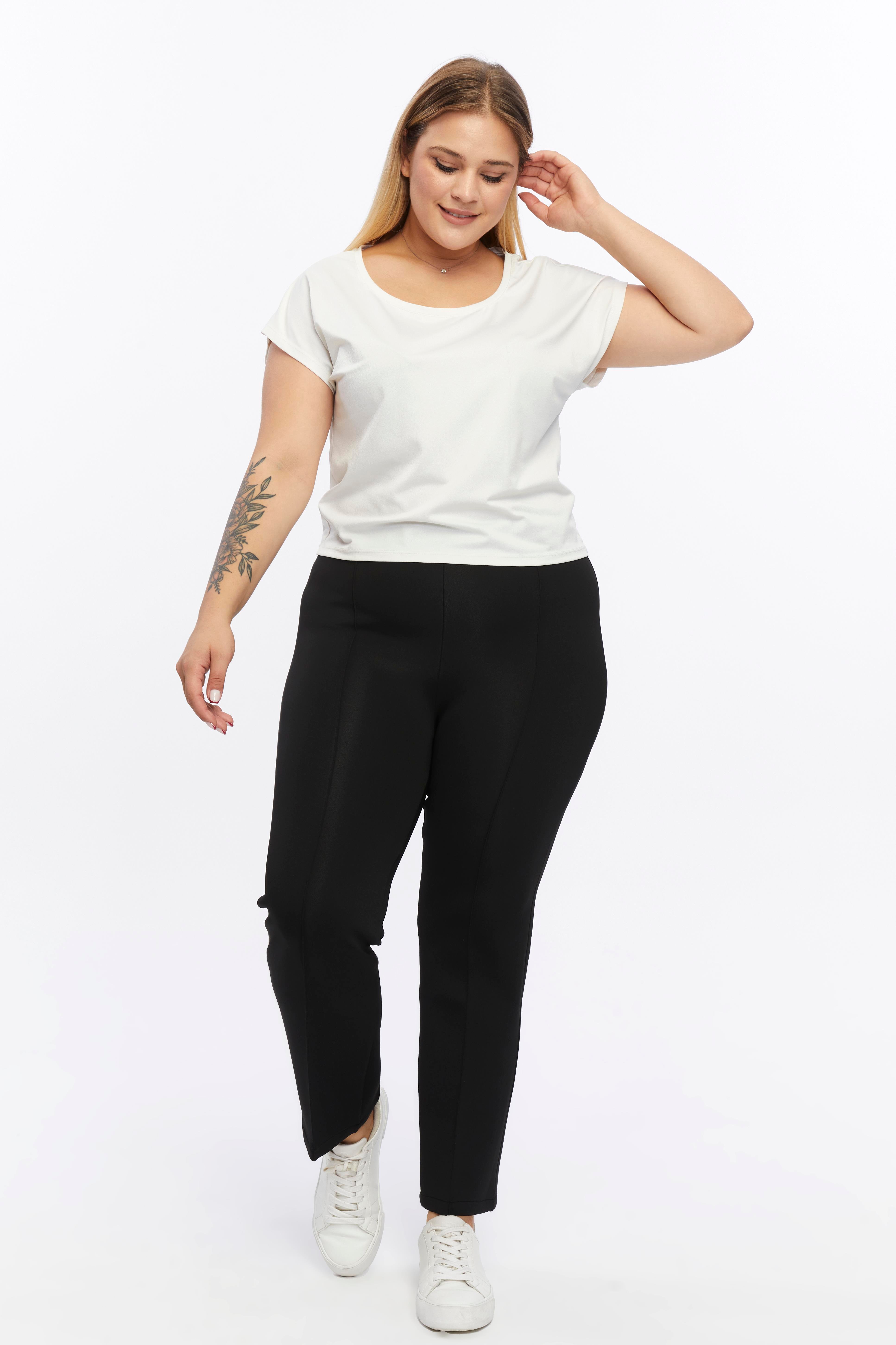 Önü Dikişli Dalgıç Büyük Beden Pantolon Siyah