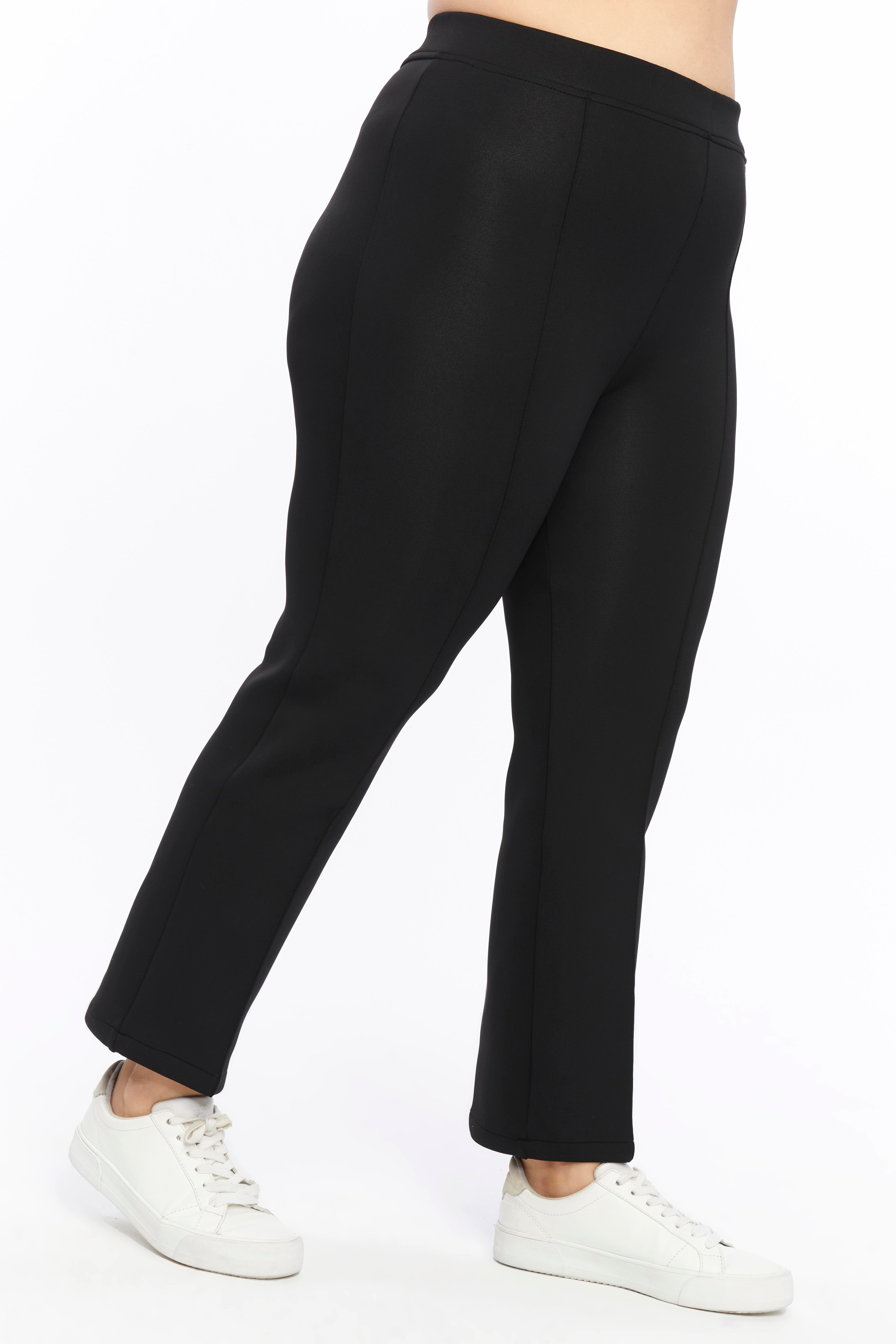 Önü Dikişli Dalgıç Büyük Beden Pantolon Siyah