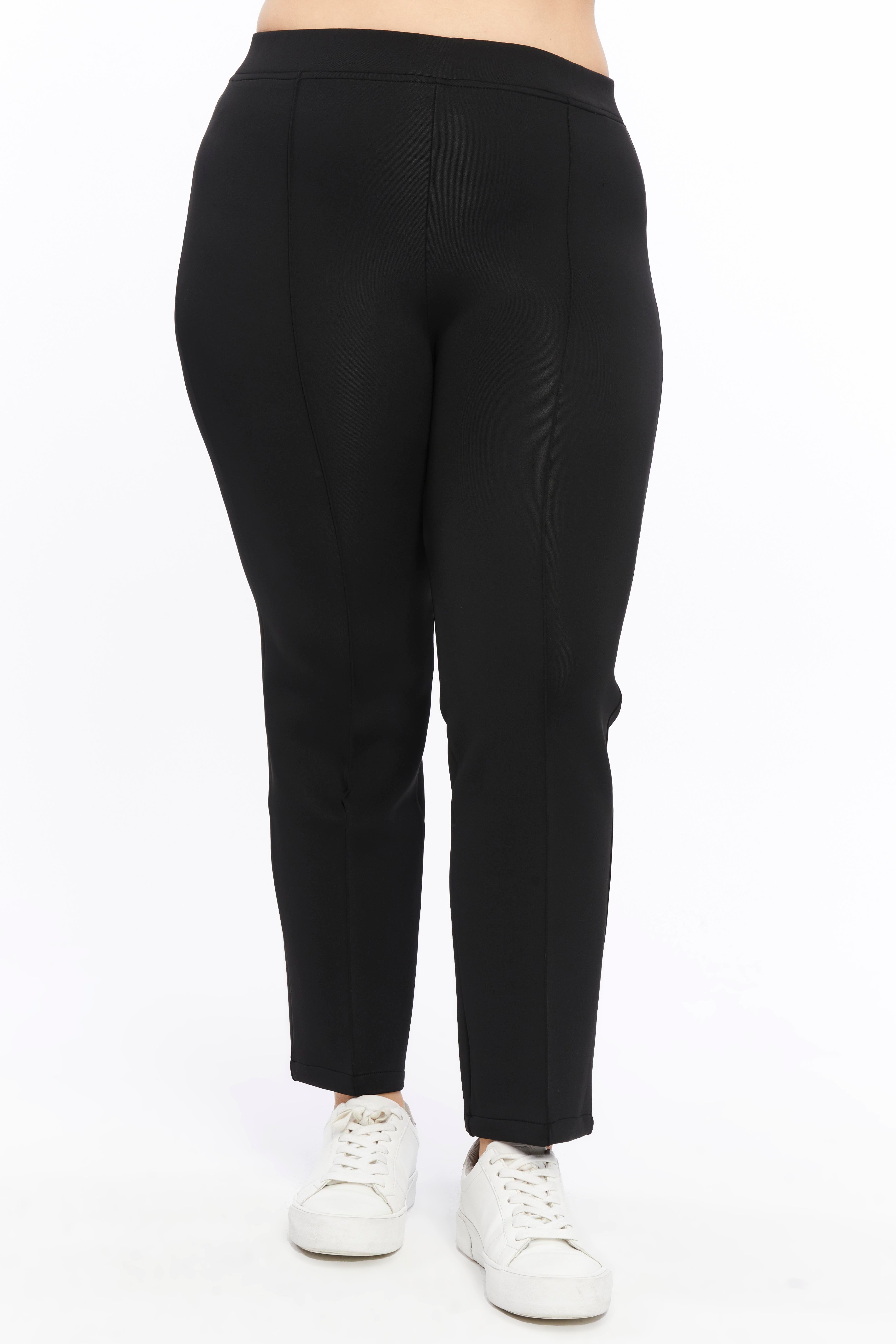 Önü Dikişli Dalgıç Büyük Beden Pantolon Siyah