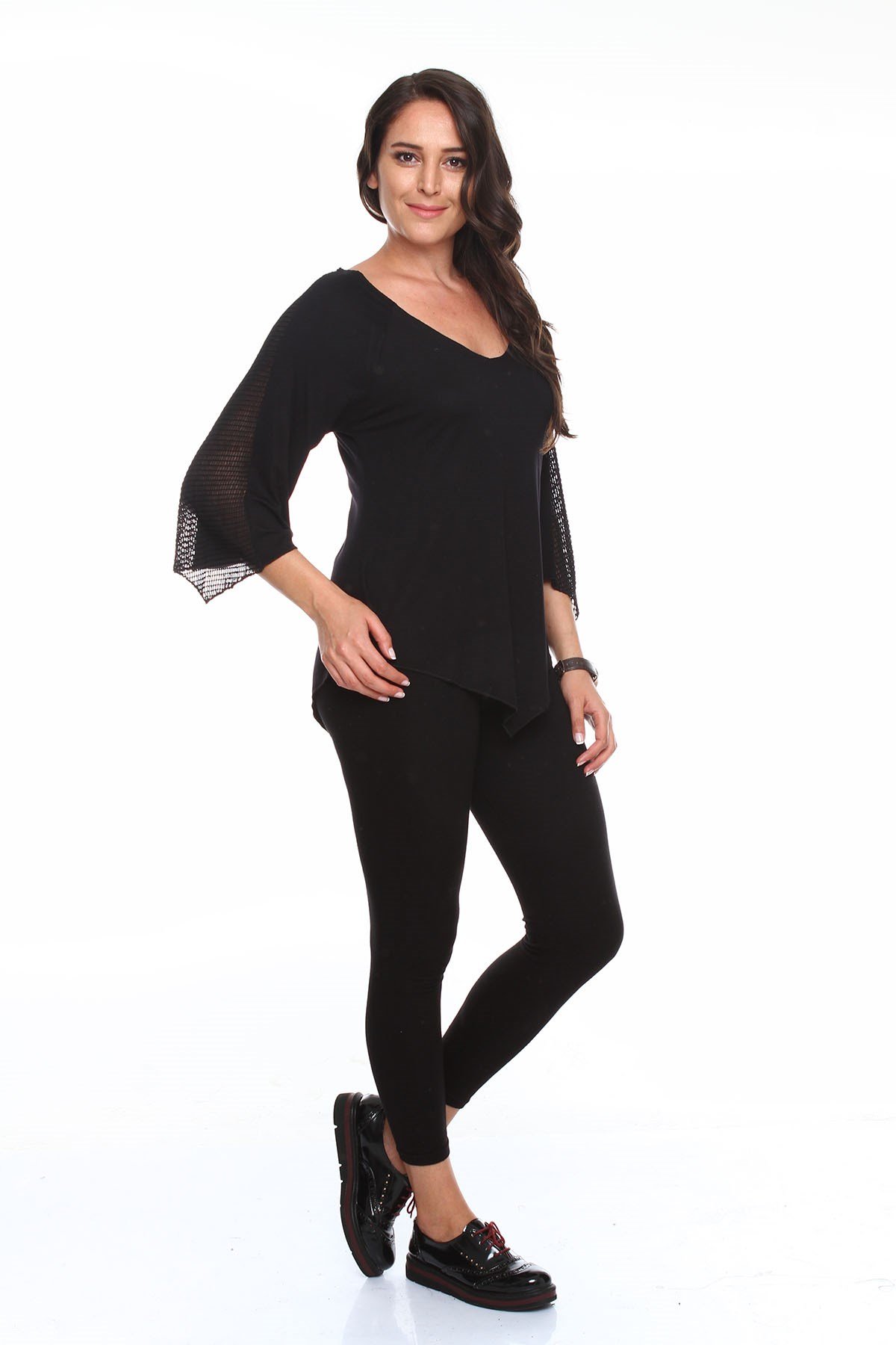 Zerotantik File Detay Truvakar Kol Büyük Beden Bluz Siyah