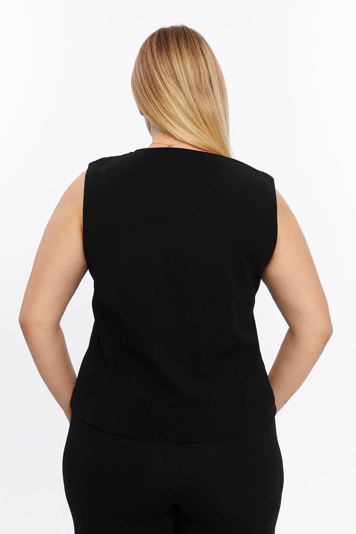 Zerotantik Önden Düğmeli V Yaka Yelek Siyah