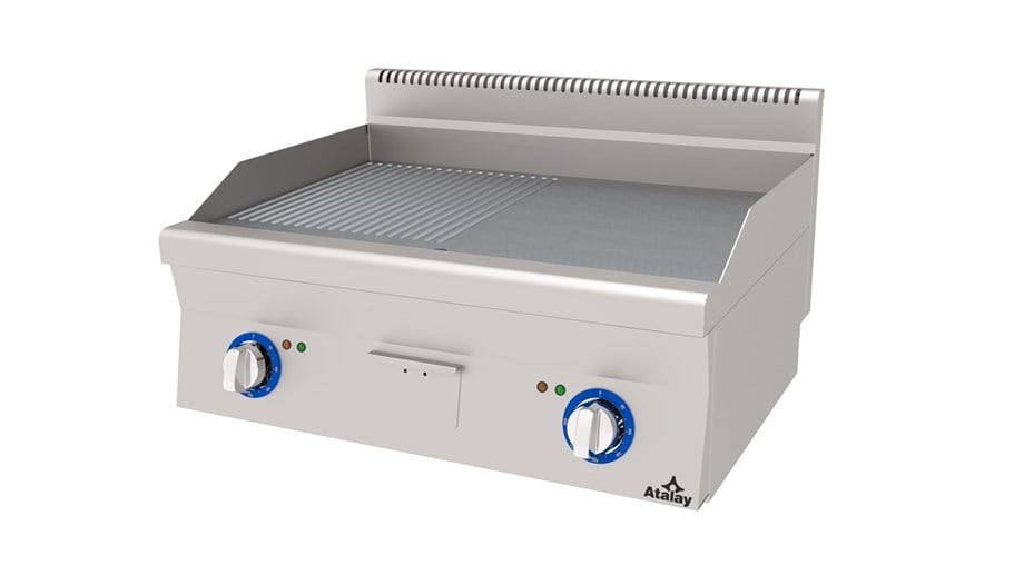 Atalay Elektrikli Pleyt Izgara Yarı Oluklu Yarı Düz Yüzey 80x60x30 Cm E AEI-860-ND