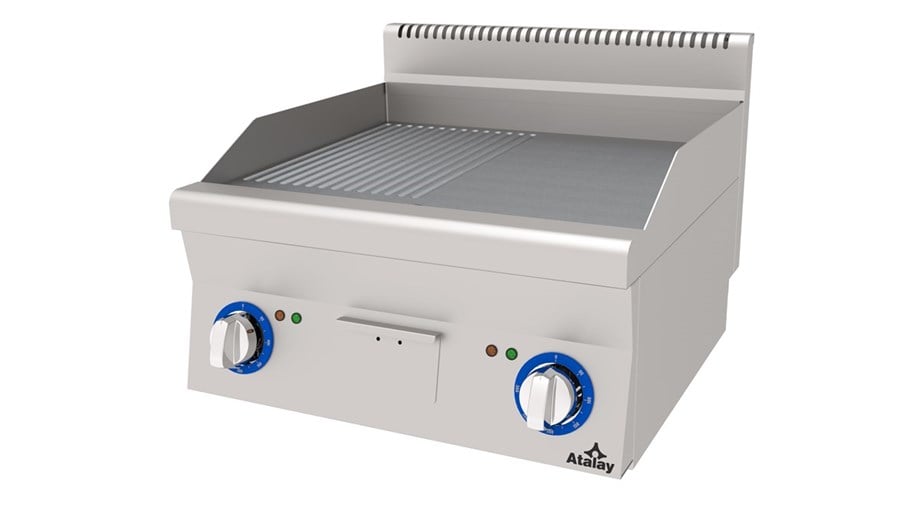 Atalay Elektrikli Pleyt Izgara Yarı Oluklu Yarı Düz Yüzey 60x60x30 Cm E AEI-660-ND