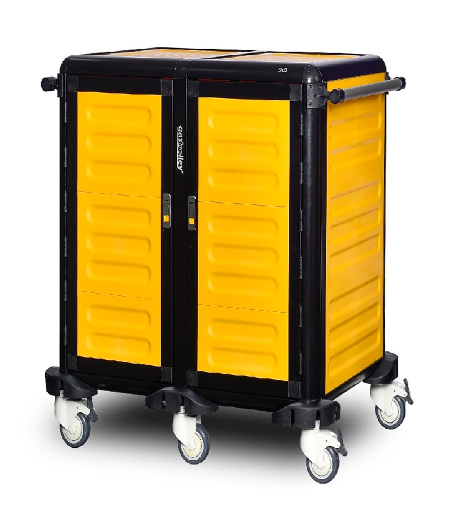 Gastrolley 14 Raflı İkili Tepsi Taşıma Arabası Kapılı 101x75x99 Cm