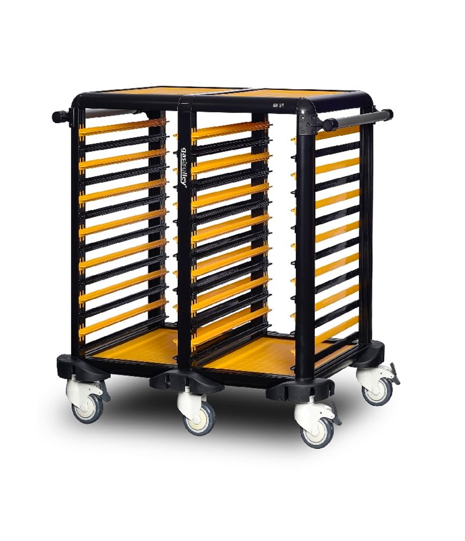 Gastrolley 30 Raflı İkili Küvet Taşıma Arabası İki Yanı Kapalı 93x71x99 Cm