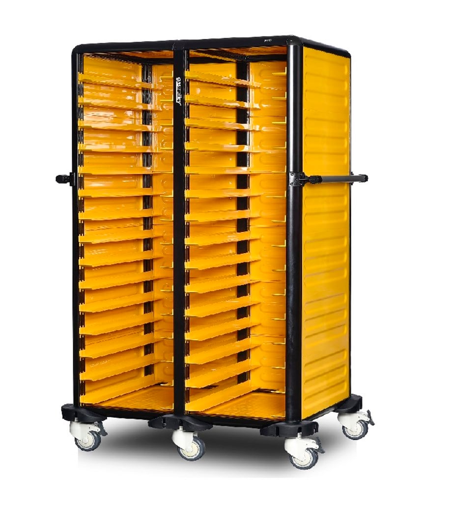 Gastrolley 30 Raflı İkili Tepsi Taşıma Arabası 3 Yanı Kapalı 101x71x174 Cm