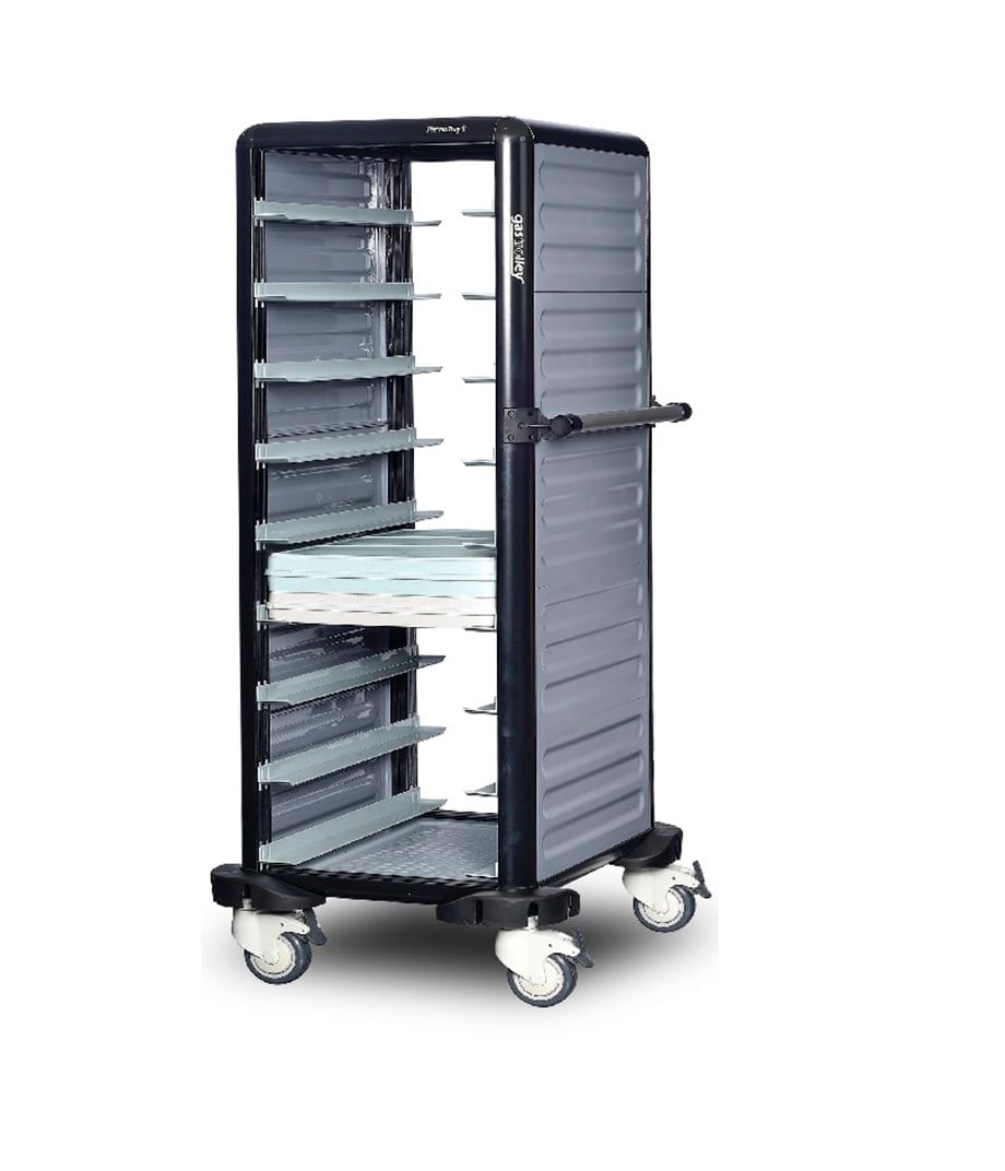 Gastrolley 9 Raflı Termo Tepsi Taşıma Arabası İki Yanı Kapalı 57x71x149 Cm