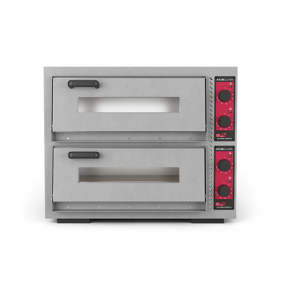 İnoxclass Çift Katlı Pizza Fırını Elektrikli 30 cm x 8 Pizza Kapasiteli Margarita M502E
