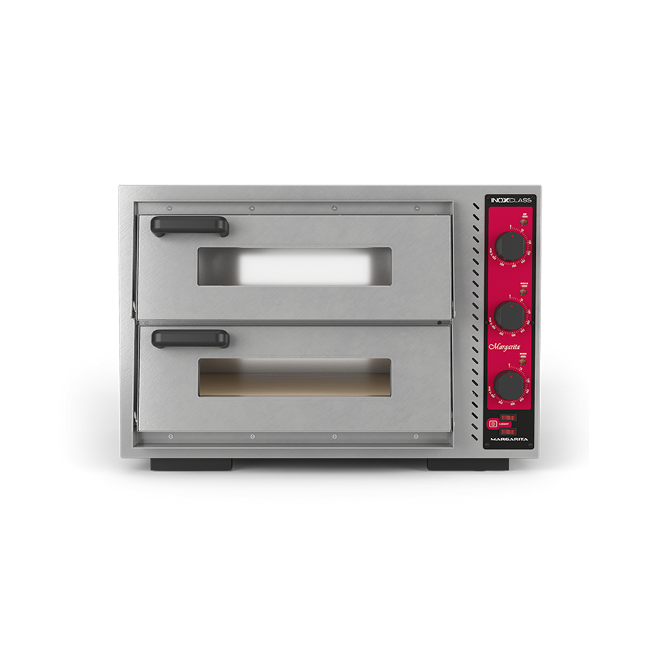 İnoxclass Çift Katlı Pizza Fırını Elektrikli 25 cm x 8 Pizza Kapasiteli Margarita M402E