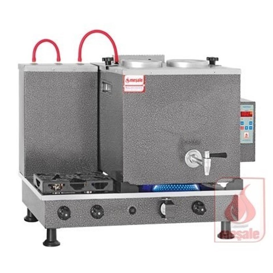 Meşale 2 Demlikli Chromat Dijital Full Otomatik Elektrik-Ng-Lpg Çay Kazanı CHDFO2