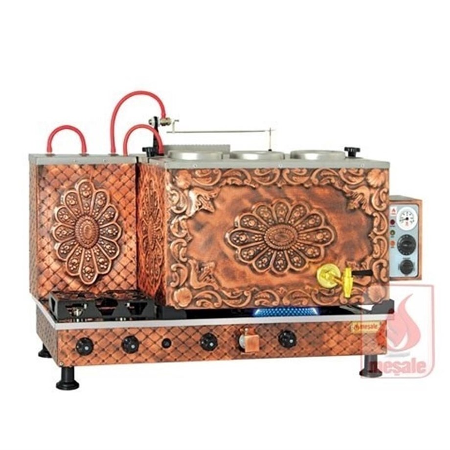 Meşale 3 Demlikli Antik Turbo Max Full Otomatik Elektrik-Ng-Lpg Çay Kazanı ANTFO3
