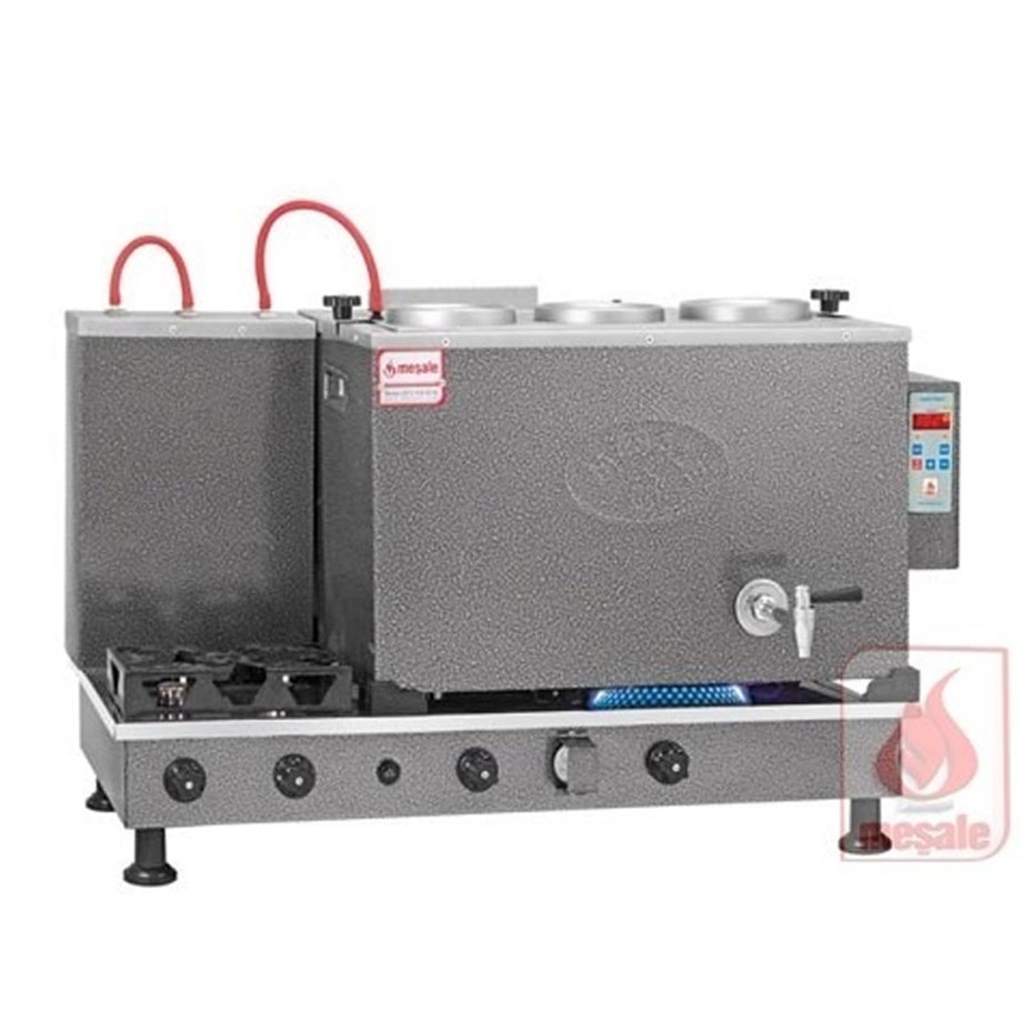 Meşale 3 Demlikli Chromat Dijital Full Otomatik Elektrik-Ng-Lpg Çay Kazanı CHDFO3