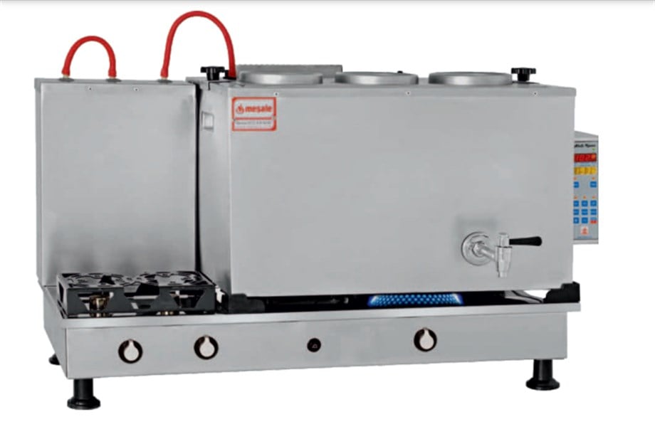 Meşale 3 Demlikli Inox Akıllı Full Otomatik Elektrik-Ng-Lpg Çay Kazanı İNAFO3