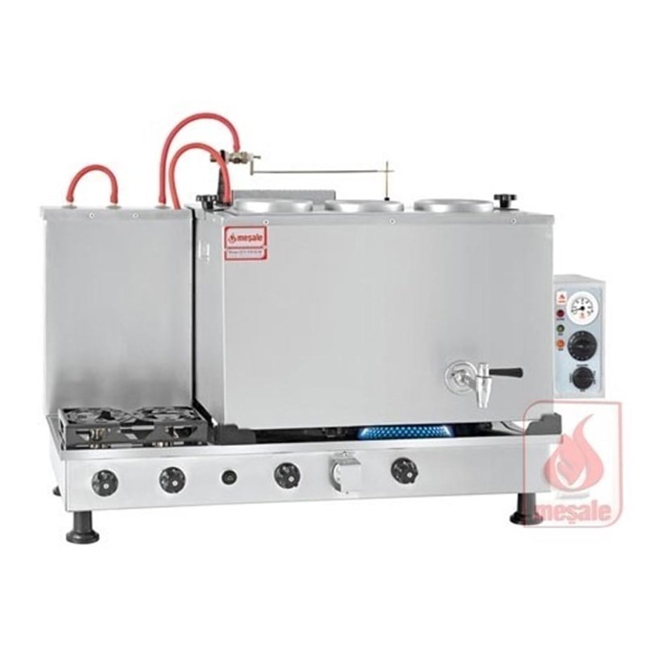 Meşale 3 Demlikli İnox Turbo Max Full Otomatik Elektrik-Ng-Lpg Çay Kazanı INTFO3 