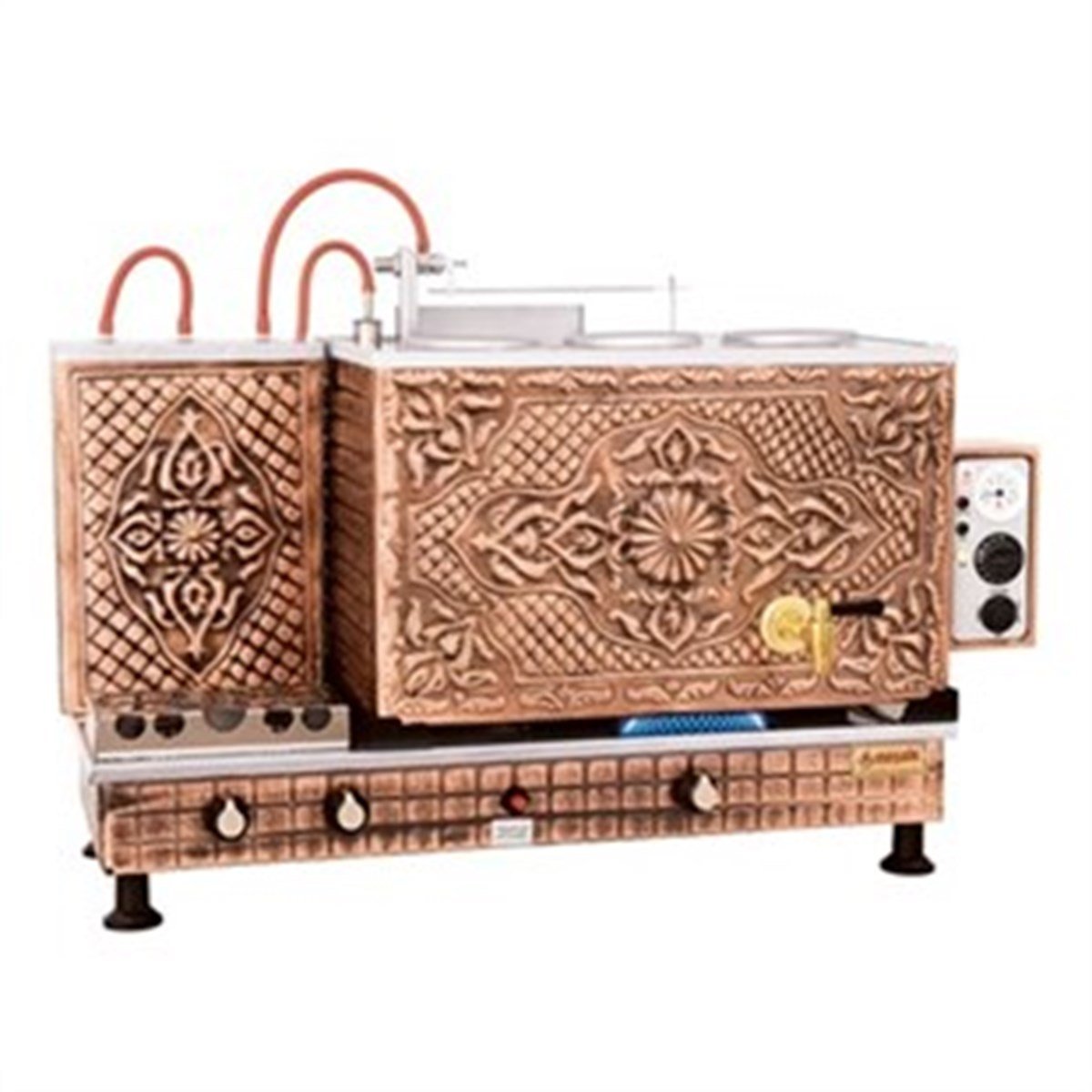 Meşale 4 Demlikli Antik Klasik Full Otomatik Çay Kazanı Elektrik-Ng-Lpg ANKFO4