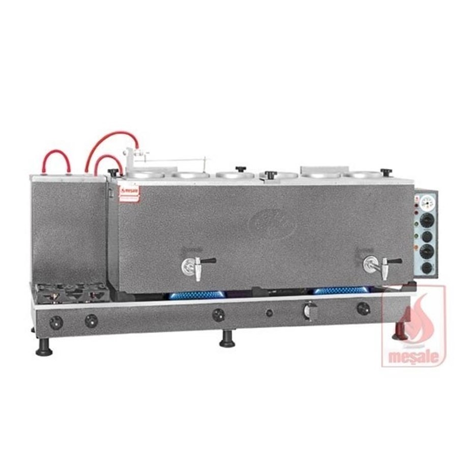 Meşale 6 Demlikli Chromat Turbo Max Full Elektrikli Çay Kazanı CHTFE6