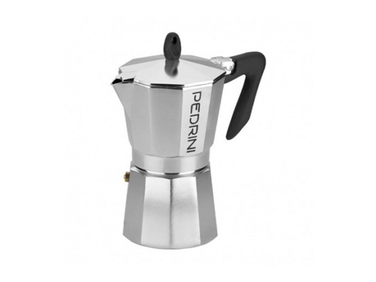 Pedrini Moka Pot Alüminyum Siyah kulplu 3 Cups 9083-3